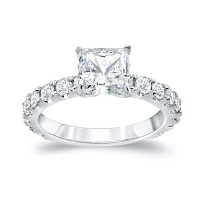 Auriya 14k Gold 2 1/2ctw Classic Princess-cut Diamond Engagement Ring