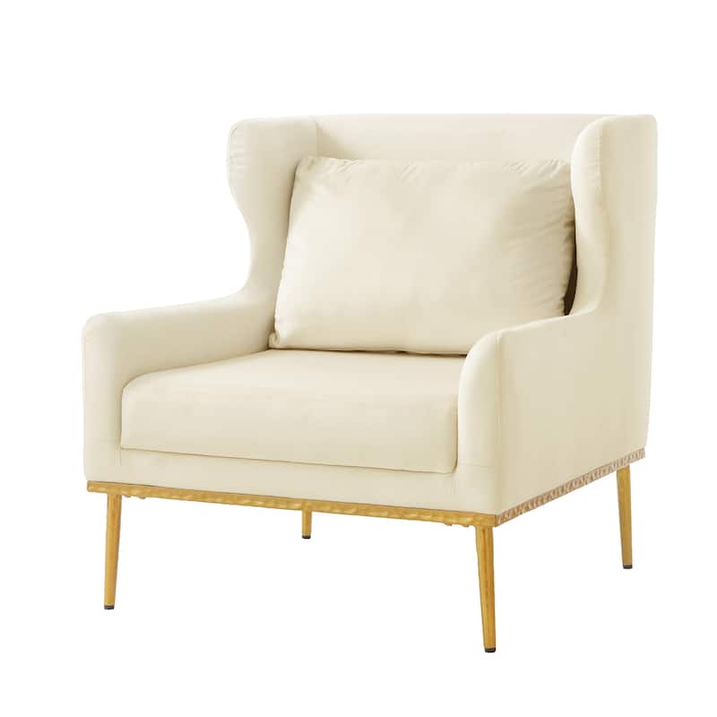 Christopher Knight Home - Modern Velvet Armchair Accent Chair with Iron Frame and High-Density Foam Cushion