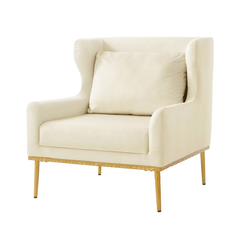 Modern Armchair Velvet Accent Chair Reading Chair Single Sofa Chair for Living Room, Bedroom, or Reading Corner