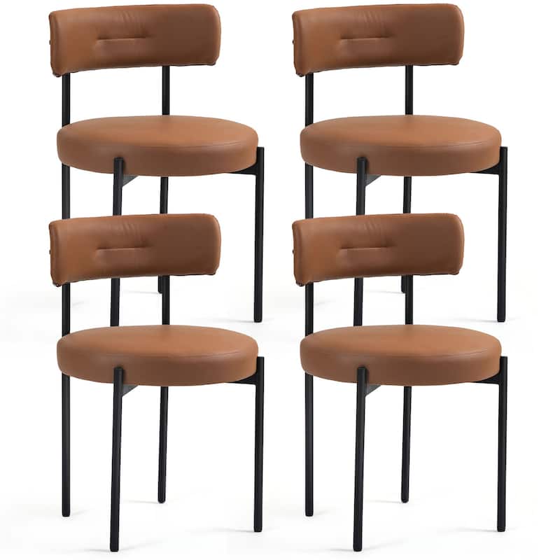 AVAWING Dining Chairs Mid-Century Modern Kitchen Chairs Set of 4 - Brown