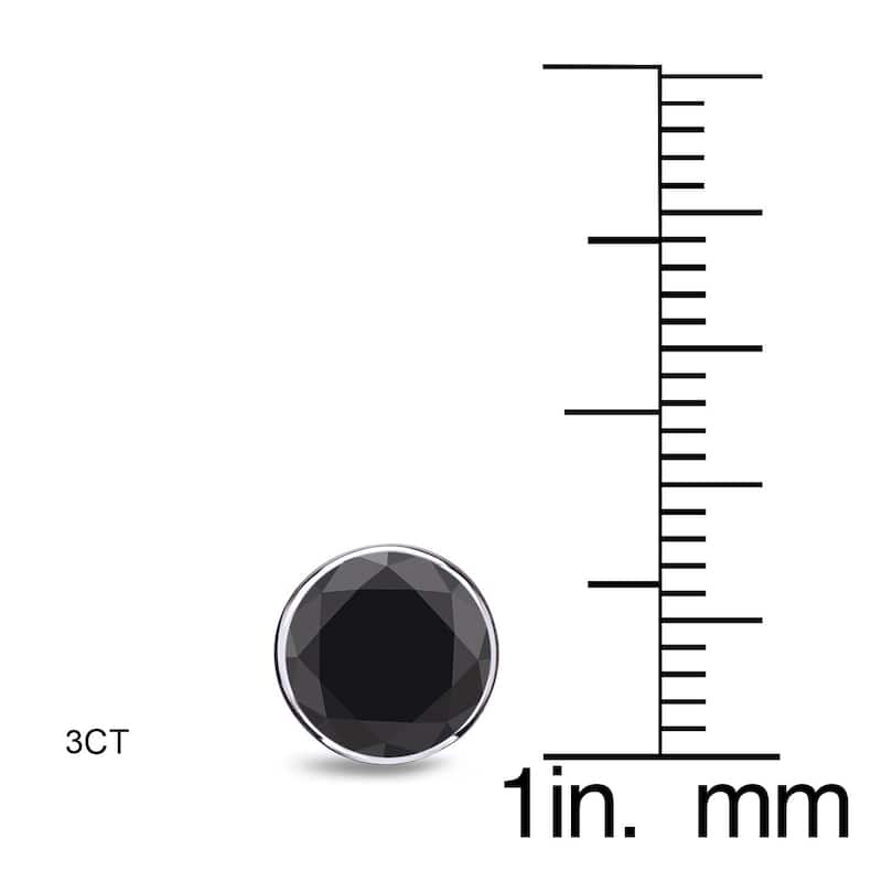 Auriya 1/2 to 4ctw Round Black Diamond Stud Earrings 14k White Gold Bezel-set