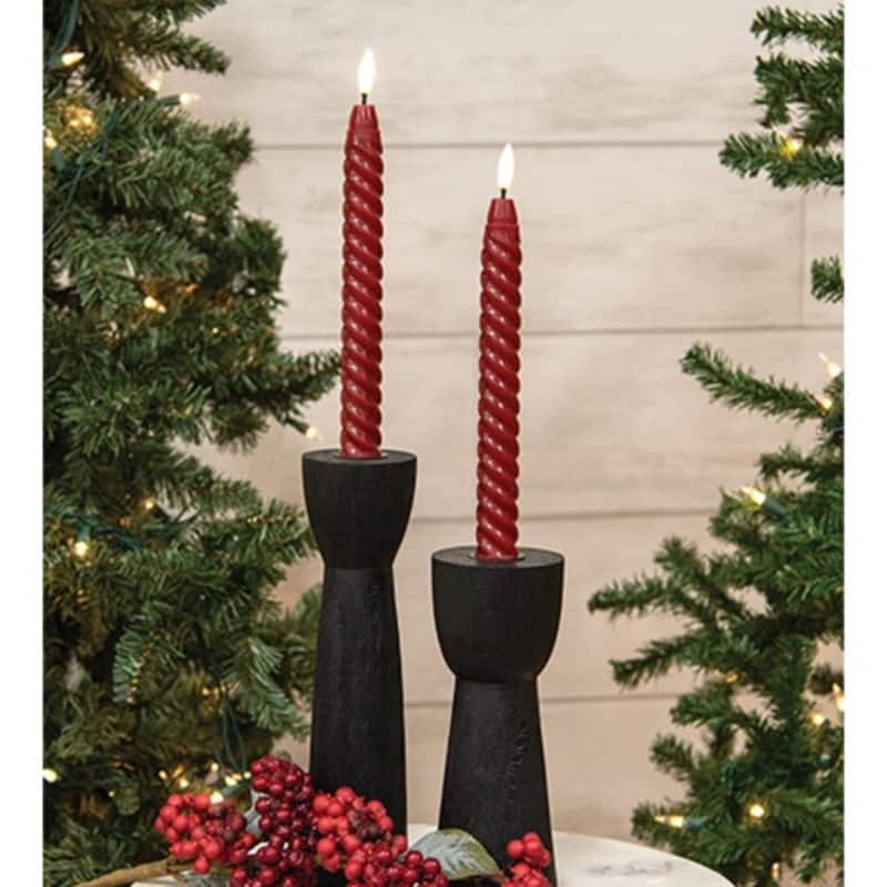 Twisty Timer Taper Electric Candles Set of 2 - 1 x 1 x 10 in.