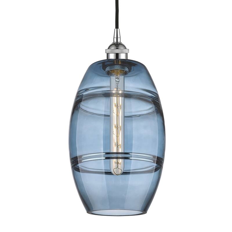 Innovations Lighting 616-1P 10 8 Vaz Pendant Vaz 8" Wide Cord-Hung - Polished Chrome / Princess Blue