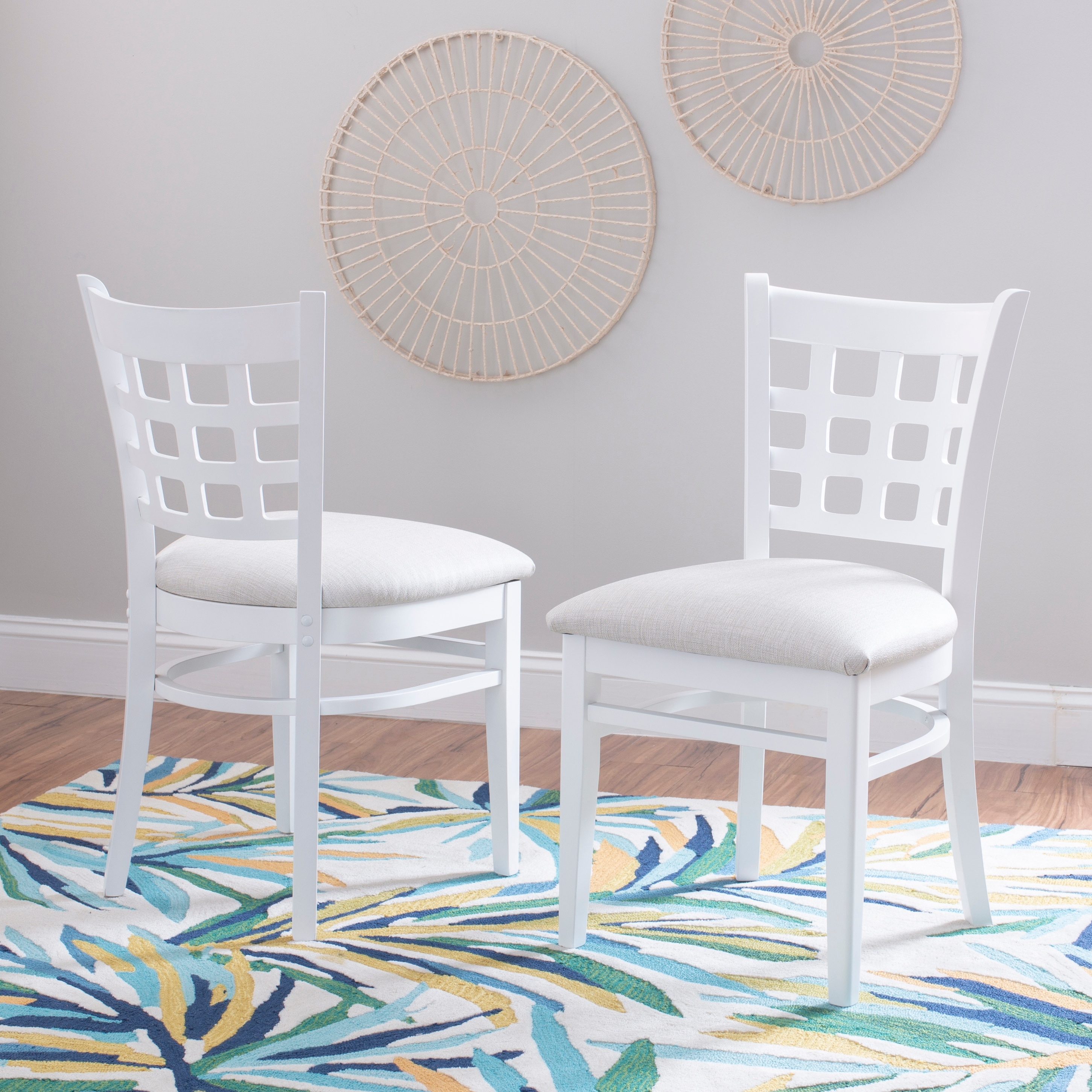 Levan White Farmhouse Side Dining Chair Set Of 2
