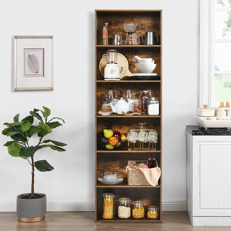 Bookcase and Bookshelf, Floor Standing 6-Story High Bookshelf