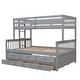 preview thumbnail 5 of 17, Twin-over-Full Bunk Bed with Twin Size Trundle Bed, Kids Separable Bunk Bed with Drawers and Headboard Included