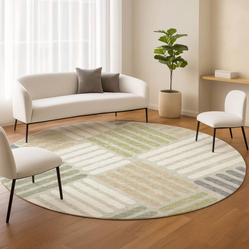 Machine Washable Indoor/ Outdoor Modern Weave Chantille Rug