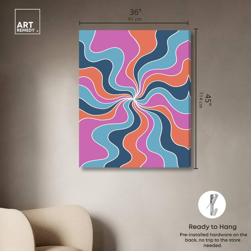 Carnaval Retro Curves Canvas by Art Remedy, Gallery Wrapped