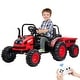 preview thumbnail 2 of 17, 12V Electric Ride-On Tractor for Kids with Trailer, Remote Control, Music, LED Lights, Battery Powered Toy Vehicle
