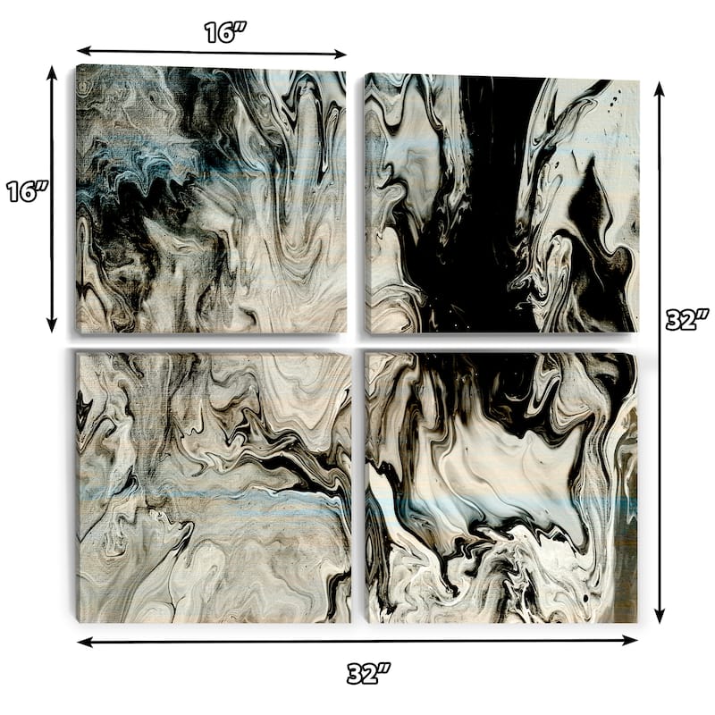 Designart "White, grey and White Marble Acrylic VII" Modern Canvas Wall Art Print