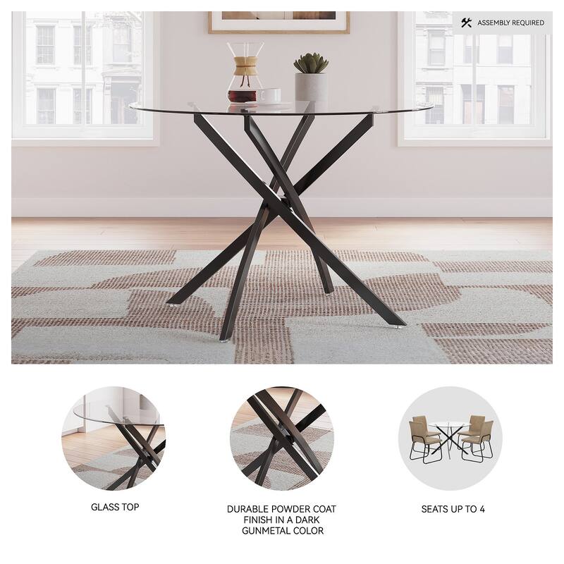 Signature Design by Ashley Pharwynn Black Dining Table - 42" W x 42" D x 30" H