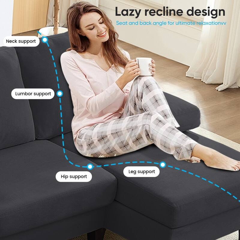 Mixoy W110"Velvet U-Shaped Sectional Sofa Couches,Upholstered 4-Seater Sofa with Double Chaises and Sleepable Armrest