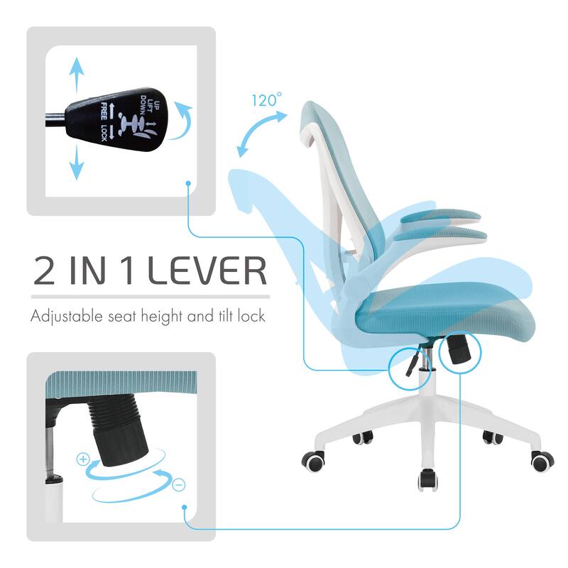 Porthos Home Cole Ergonomic Mesh Office Chair with Nylon Base and Tilt Mechanism