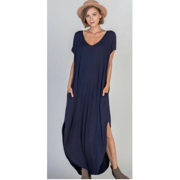 split hem maxi dress