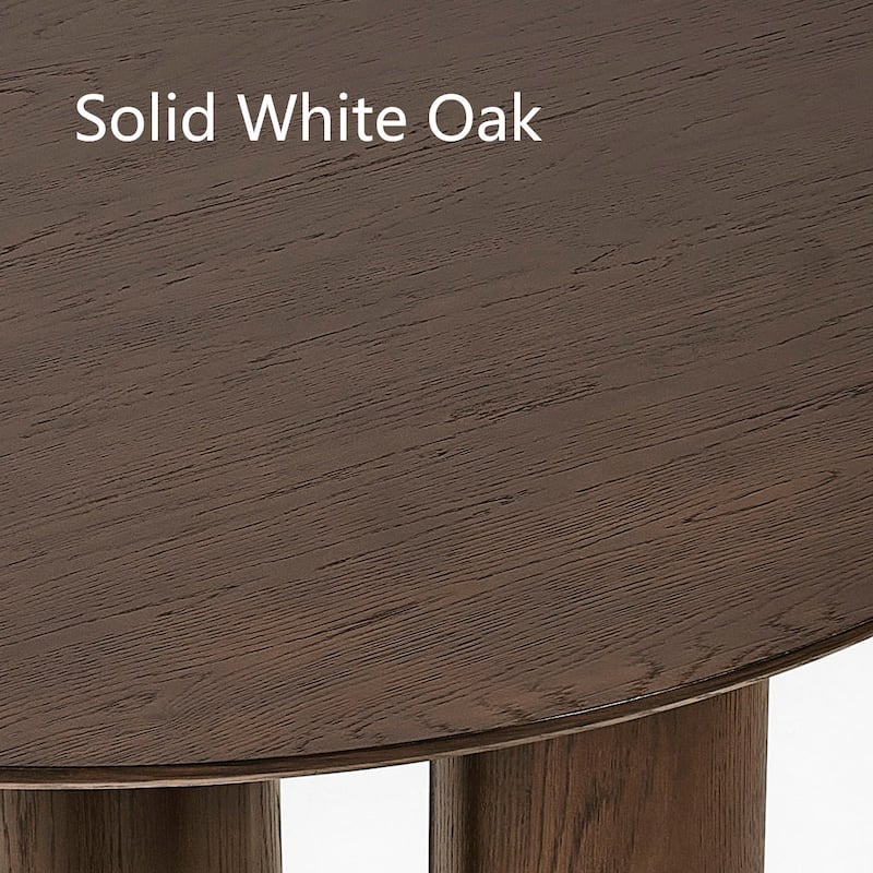 3 Legged 52" Solid Oak Round Dining Table