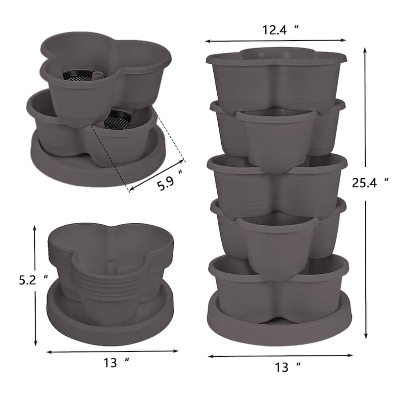 Vertical Strawberry Planter, 5 Tier Hanging Vertical Gardening Planter, Stackable Garden Tower Pot for Strawberries, Flowers