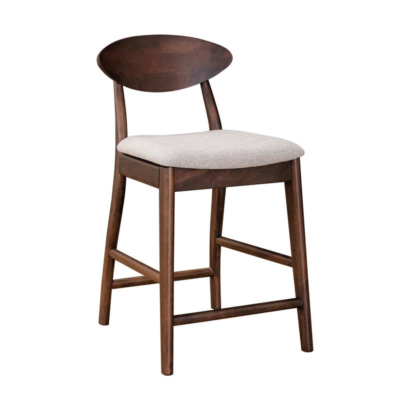 Furniture of America Abigail V Mid-Century Modern 5-Piece Walnut 53-inch 1-Leaf Extendable Counter Height Dining Set