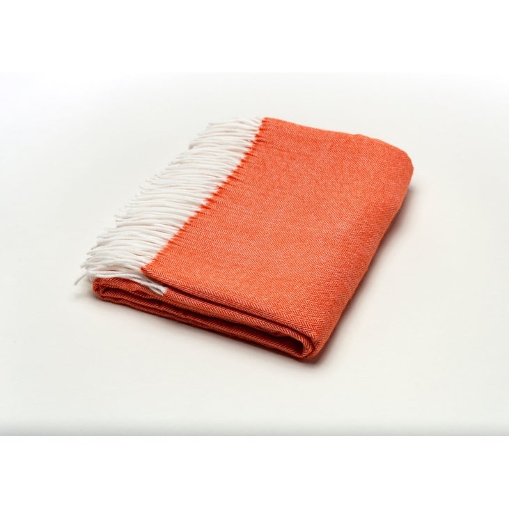 Dark Orange Soft Acrylic Herringbone Throw Blanket - On Sale - Bed Bath ...