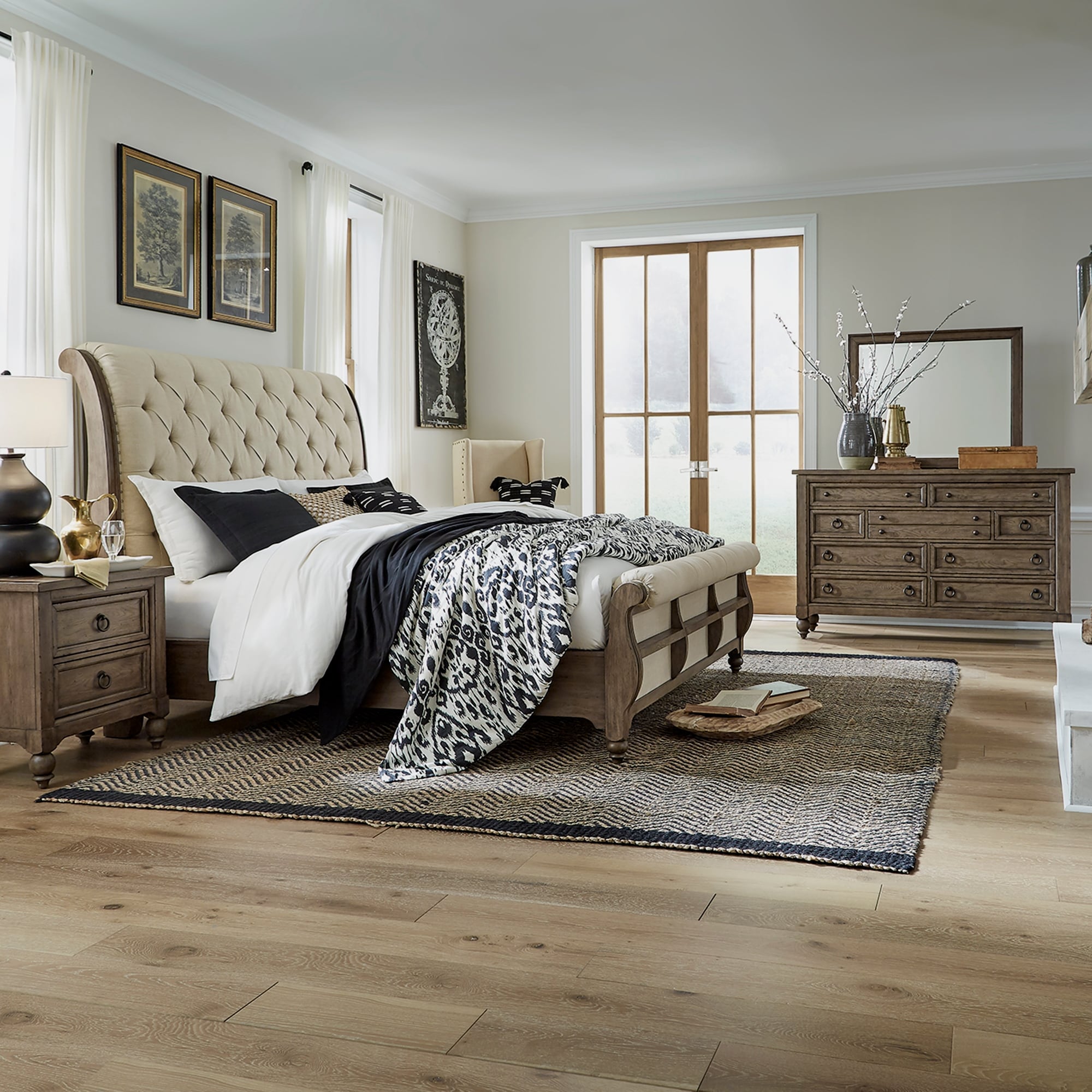 King size sleigh shop bed bedroom set