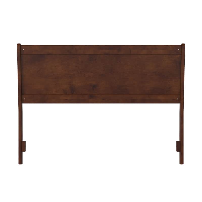 Queen Solid Wood Panel Headboard in Walnut with Sleek Modern Design and Durable Construction
