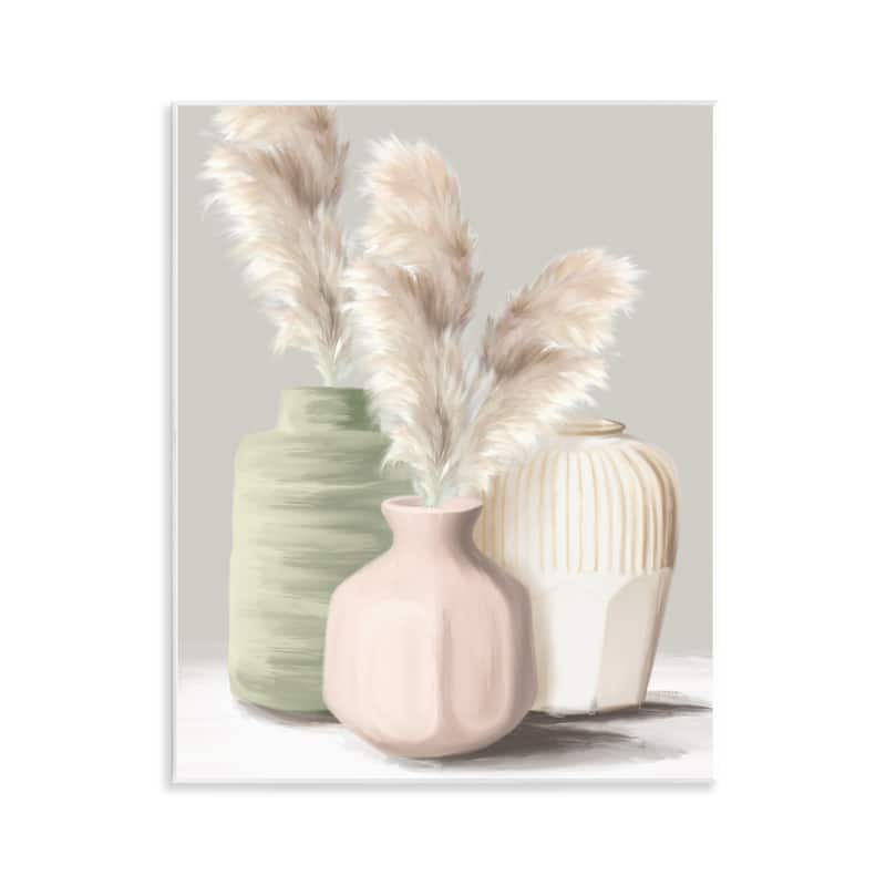 Stupell Soft Pampas Vases Wall Plaque Art Design By House Fenway - 11 x 14