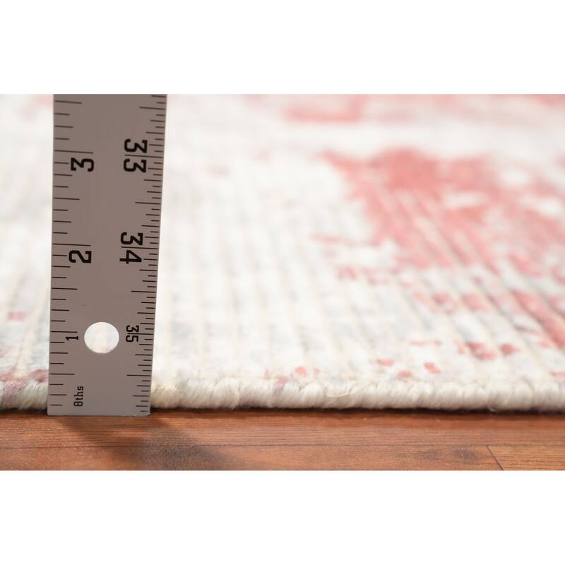 Hand Knotted Oriental Viscose Silk Carpet Modern Abstract Multi-Colored Abstract Area Rug - 4' 0'' X 2' 0''