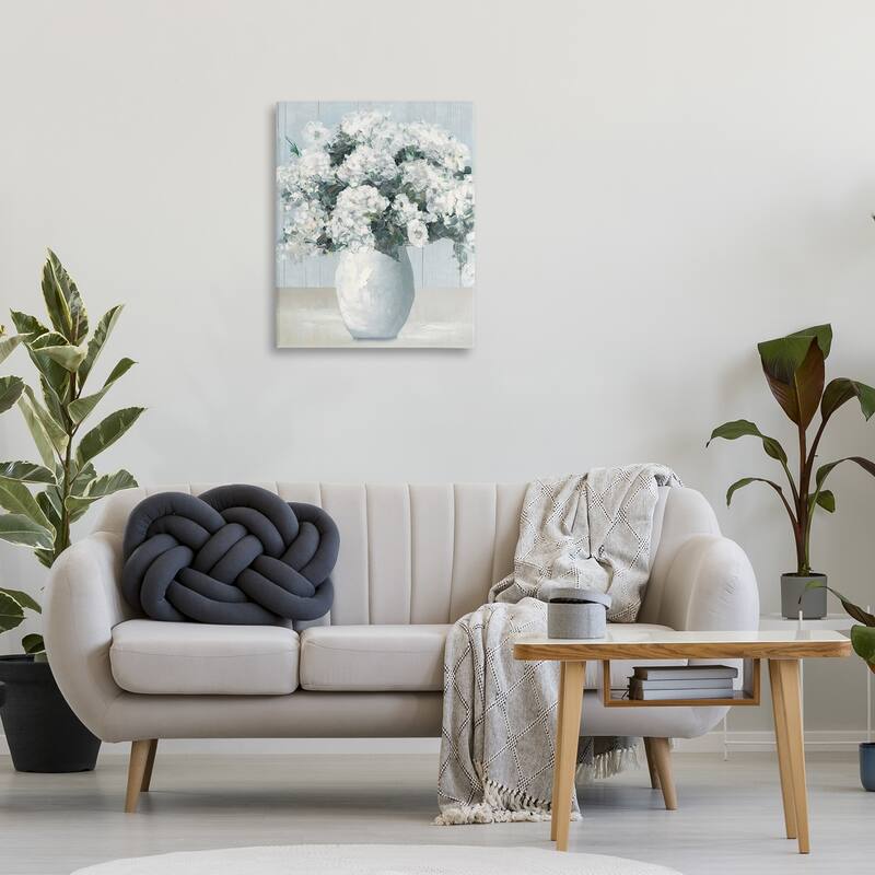 Stupell Timeless White Flower Vase Canvas Wall Art Design By Sally Swatland
