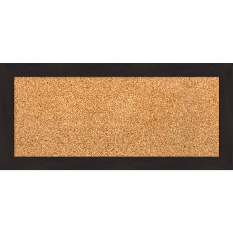 Furniture Espresso Narrow Framed Cork Bulletin Memo Board - 34-Inch x 16-Inch