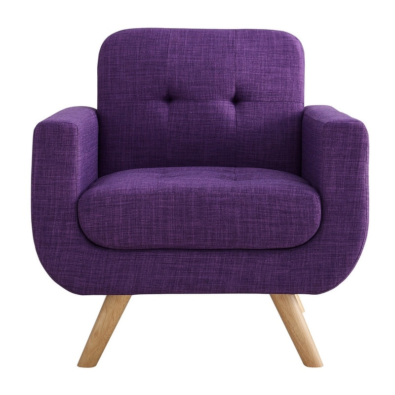 Juliana Tufted Linen Club Arm Chair By Moser Bay