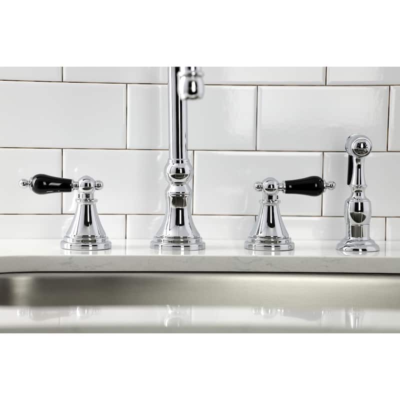 Kingston Brass Duchess Widespread Kitchen Faucet with Brass Sprayer