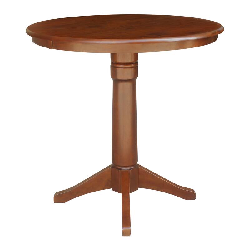 International Concepts Solid Wood 36" Round Pedestal Dining Table