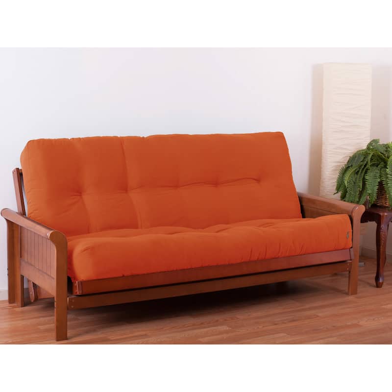 10-inch Thick Twill Futon Mattress (Twin, Full, or Queen) - Tangerine Dream - Full
