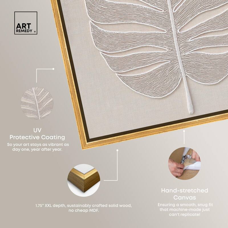 Linen Leaf I Canvas by Art Remedy