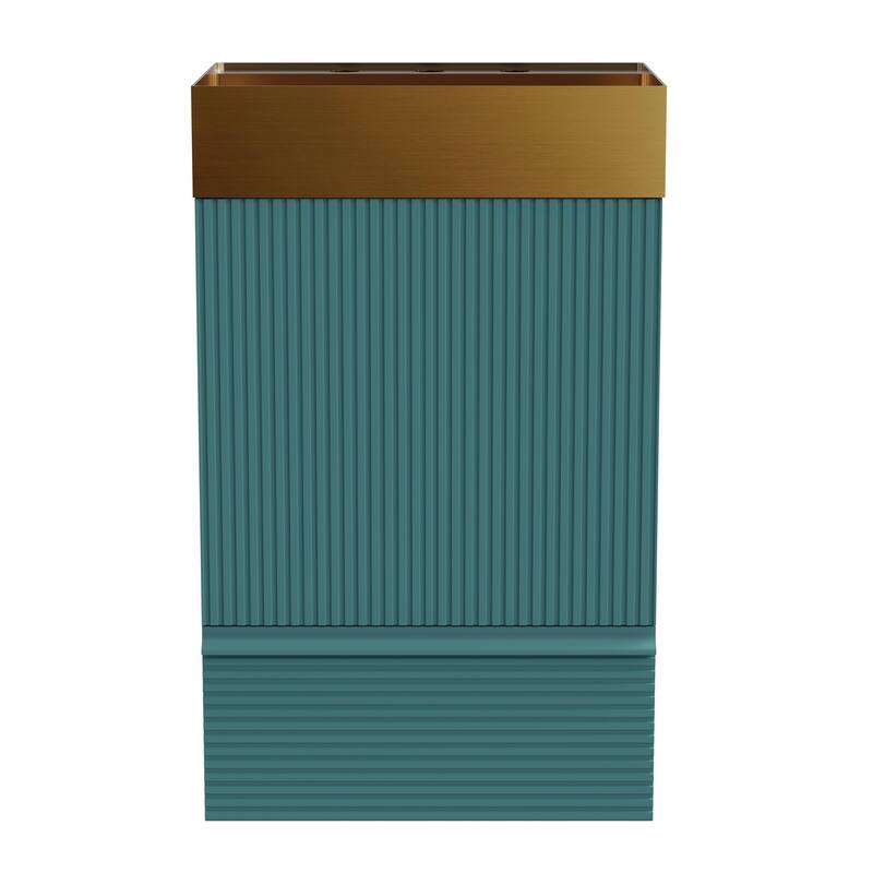 20" Striped Christmas Bathroom Vanity With Stainless Steel Bathroom Sink, Freestanding Bathroom Cabinet