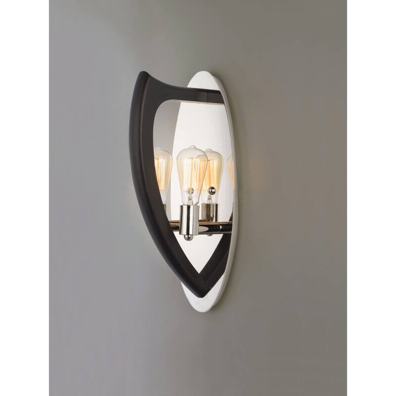 Studio M Crescendo 2 Light 8" Wide Wall Sconce with Solid Wood Accent