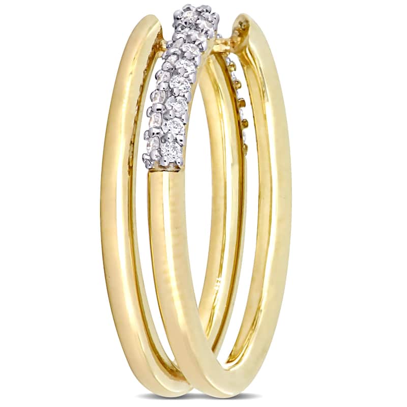 Miadora 1/3ct TW Diamond Twist Ring in 10k Yellow Gold