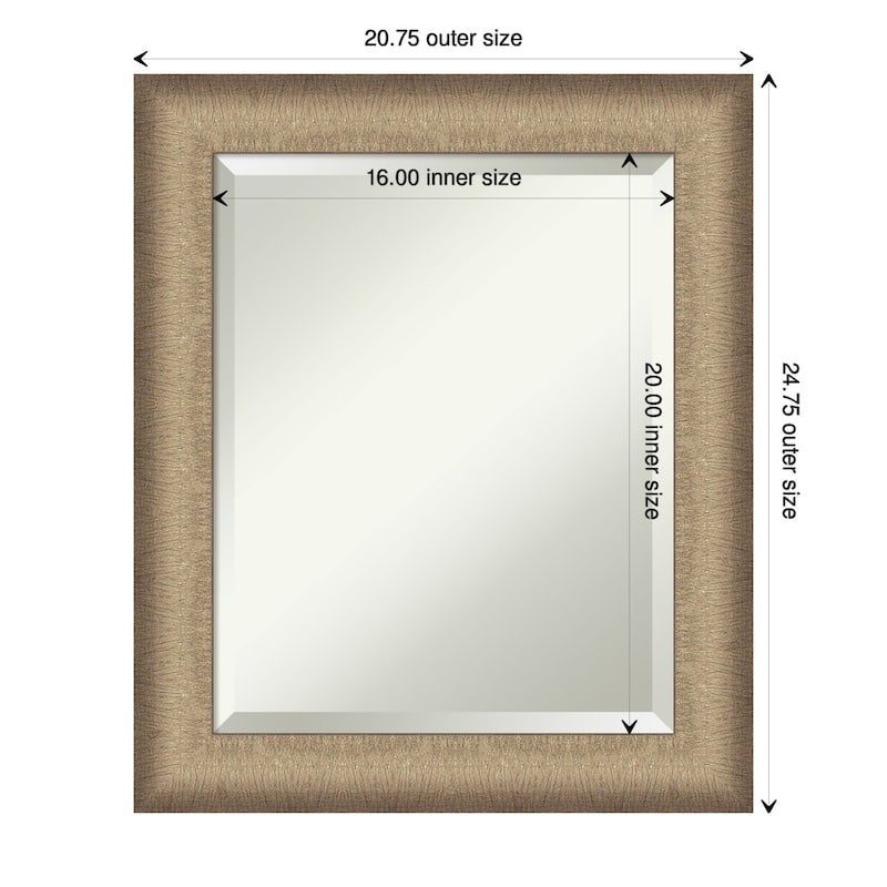 Beveled Wall Mirror - Elegant Brushed Bronze Frame