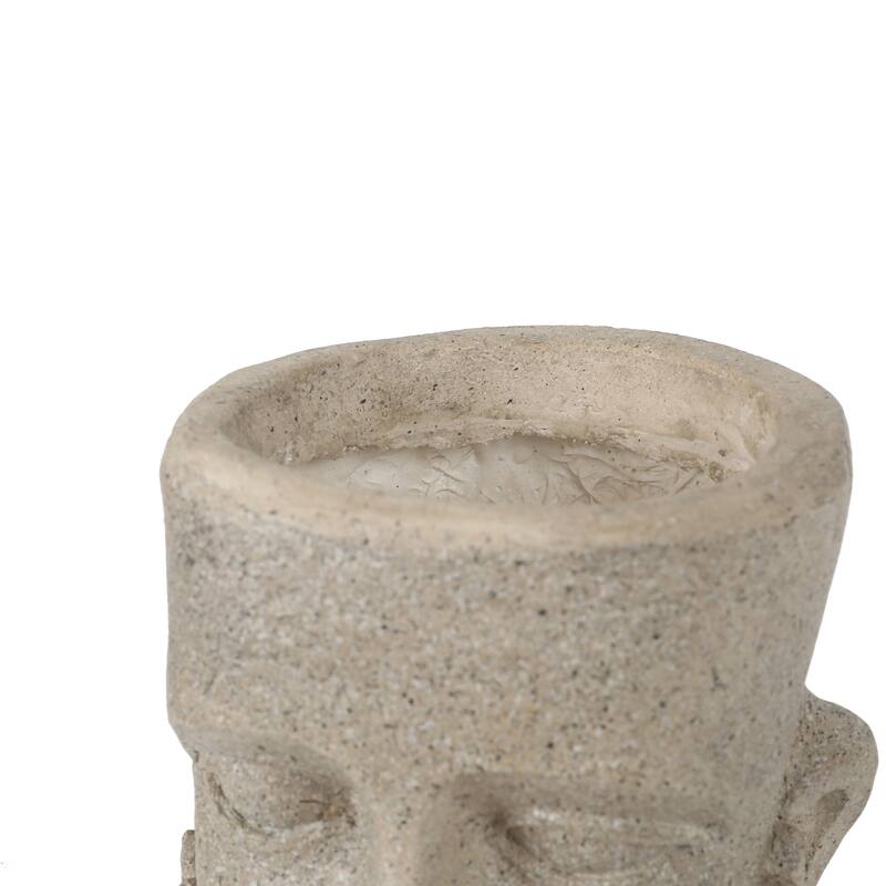 Speckled Beige MgO Happy Bust Head Indoor/Outdoor Statue Planter