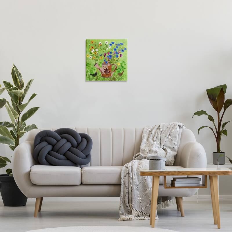 Stupell Bright Gardening Can & Birds Canvas Wall Art Design By Kay Widdowson