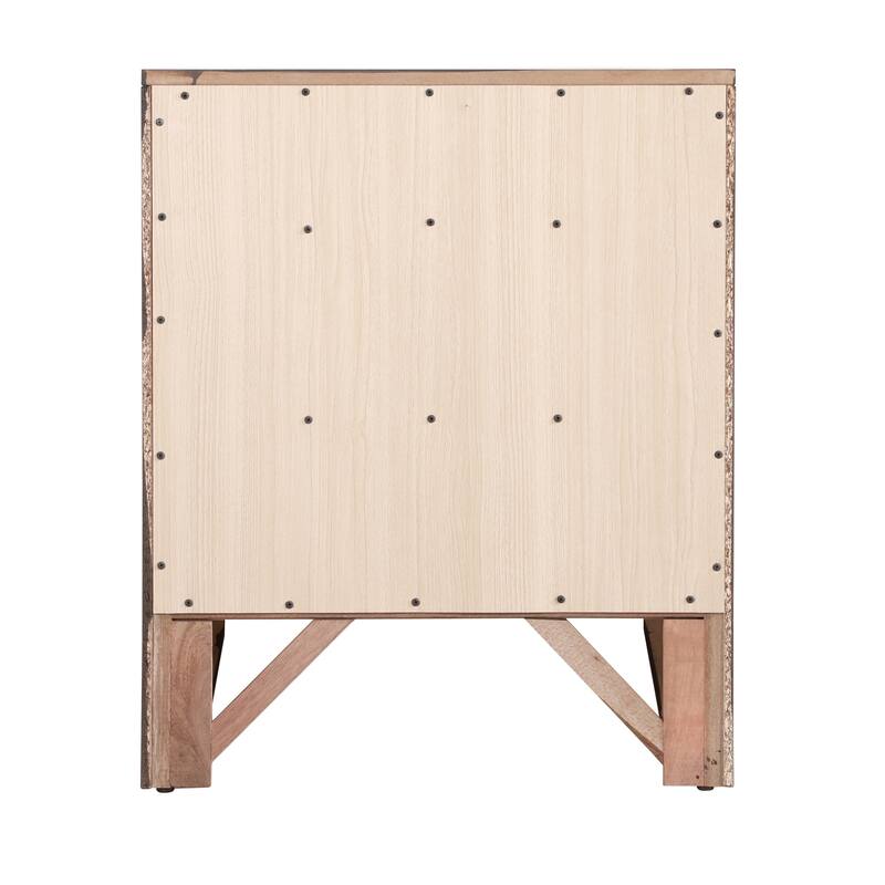 Cherry Nightstand 28x23x17 Contemporary Bedside Table with Three Drawers, Warm Stylish Finish for Bedroom Storage Needs