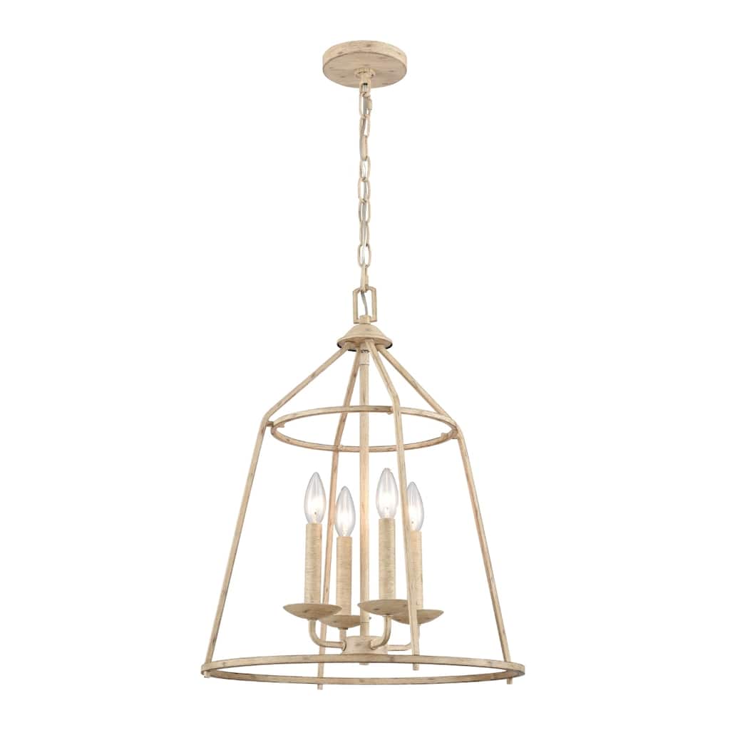 Ellisville 17.25-inch Wide 4-Light Chandelier in Antique Cream