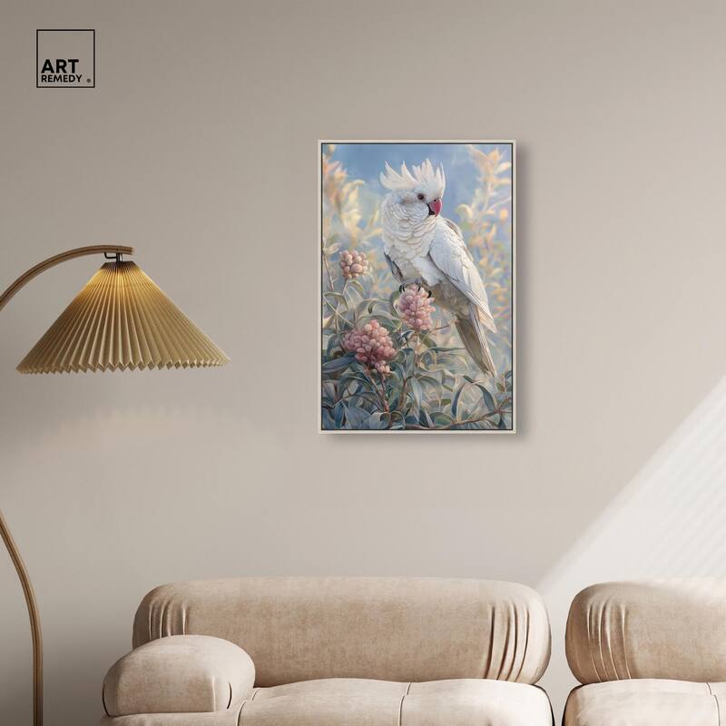 Cockatoo and Blossoms Canvas by Art Remedy