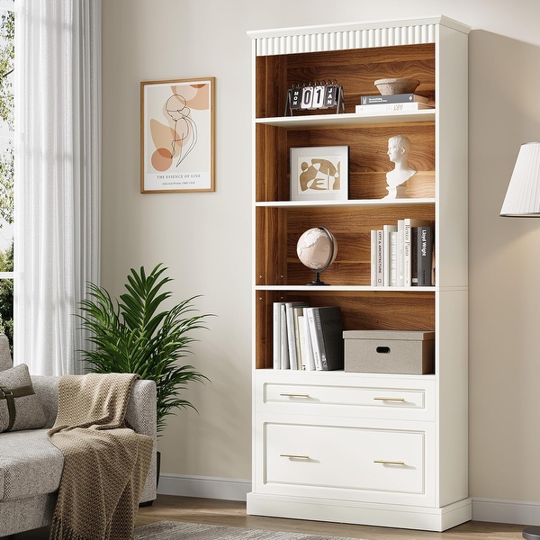 72 Tall Bookshelf White Bookcase for Living Room Home Office On Sale Bed Bath Beyond 41031263
