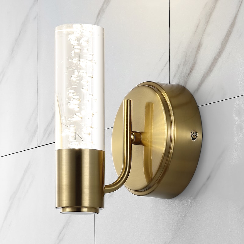 Alain Minimalist Modern Bubble Acrylic/Iron Integrated LED Vanity Light, by JONATHAN Y