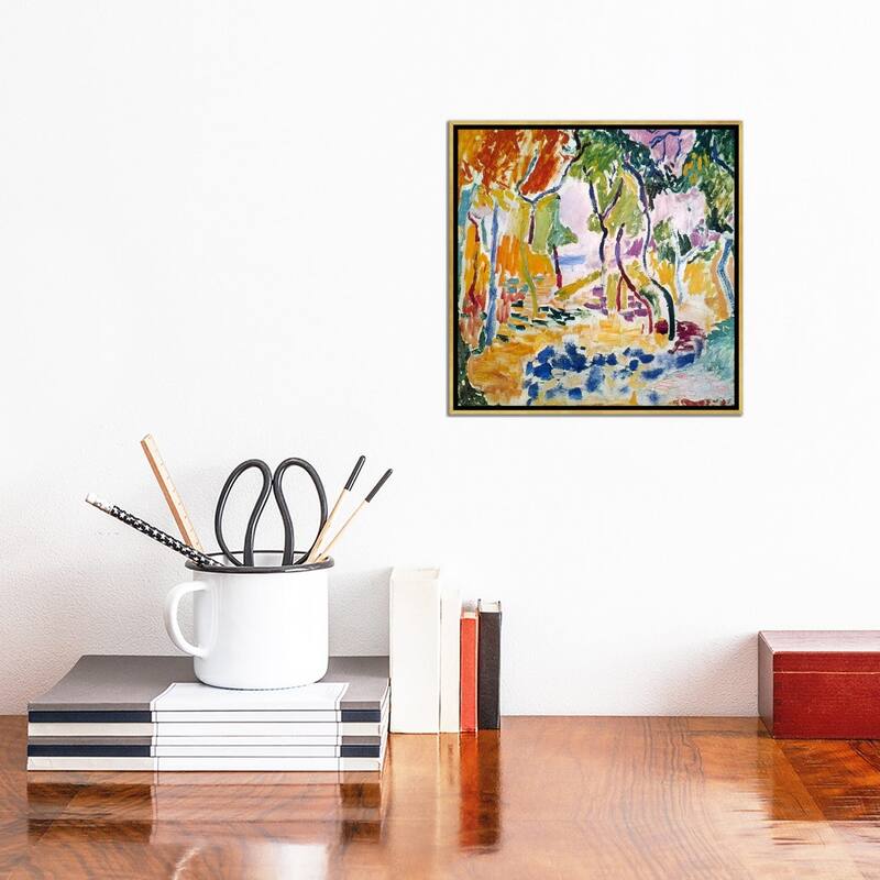 iCanvas "Landscape near Collioure (Study for Le Bonheur de Vivre), 1905" by Henri Matisse Framed Canvas Print