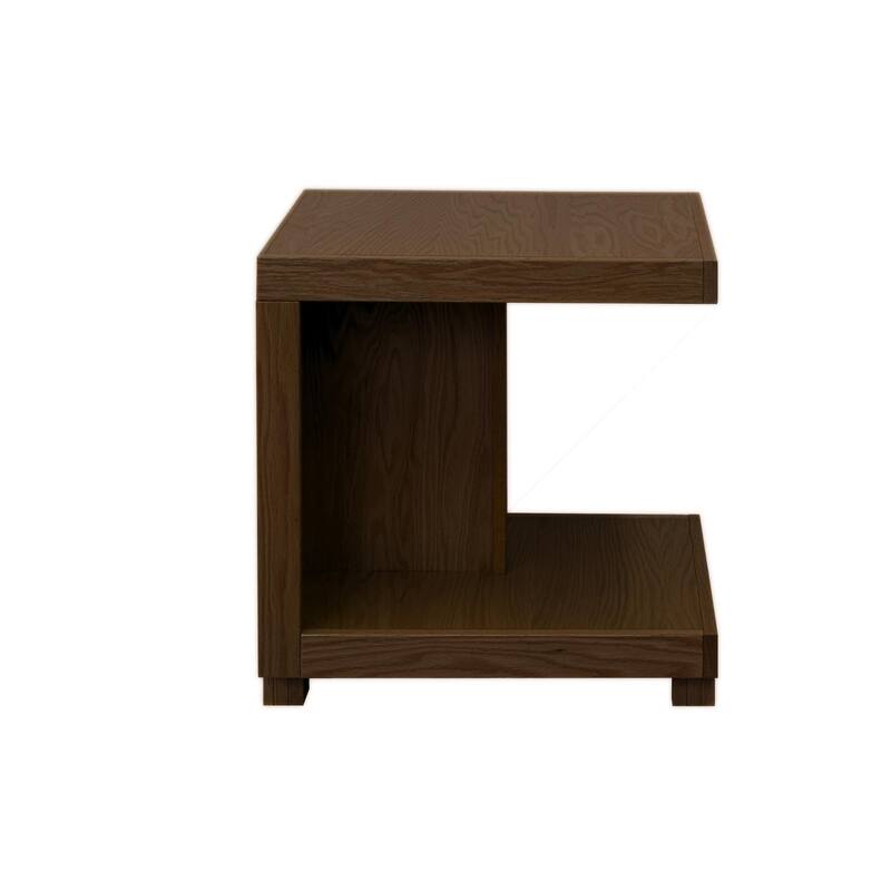 Laurel Canyon 18 inch Chairside Table, No Assembly Required, Oak Bourbon Finish - Brown