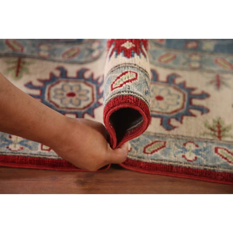 Traditional Red Kazak Area Rug Hand-Knotted Wool Carpet - 6'8" x 9'6"