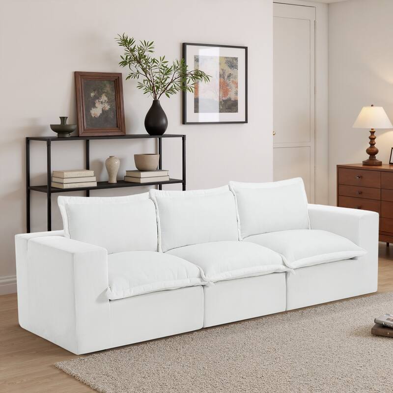 Comfy Cloud Chenille Upholstered Sectional Sofa with Pillow-Top Cushion