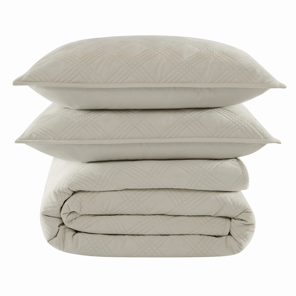 Brooklyn Loom Corduroy Pinsonic 3 Piece Quilt Set