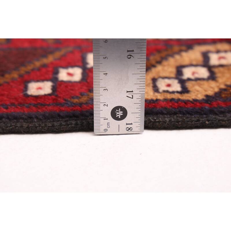 ECARPETGALLERY Hand-knotted Teimani Dark Navy, Red Wool Rug - 3'9 x 6'1